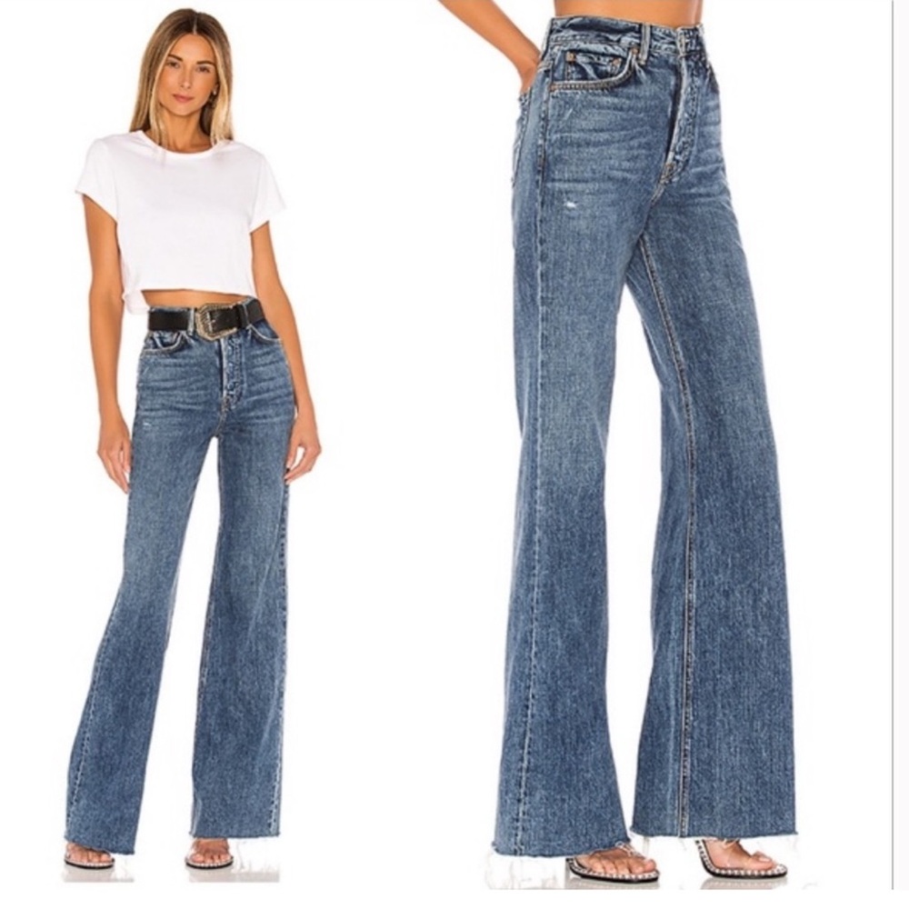 NWOT GRLFRND Carla Wide Leg Jean in For Your Love ~REVOLVE Women’s 28